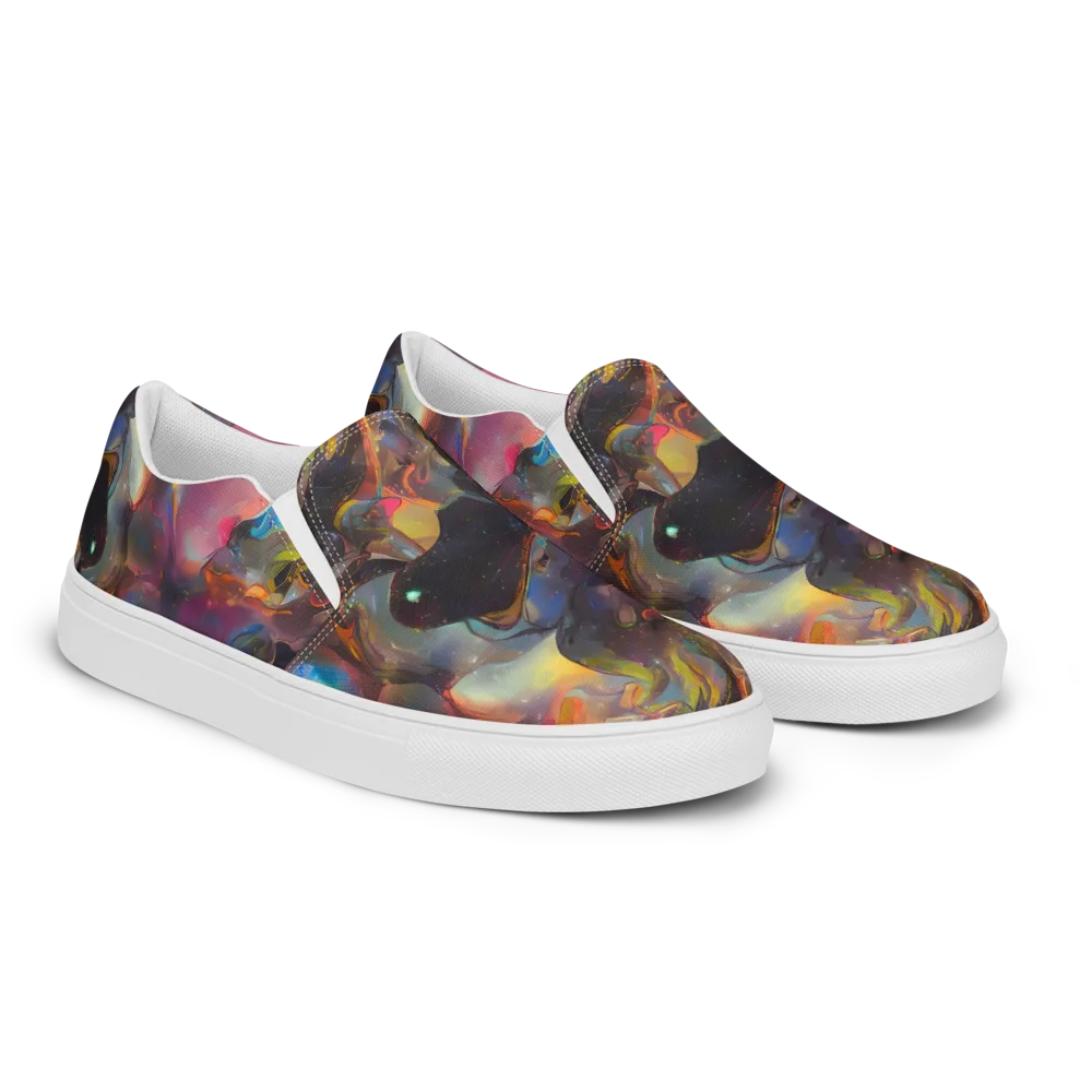 Cosmic Fusion on Men's Slip-On Canvas Shoes — Right Front