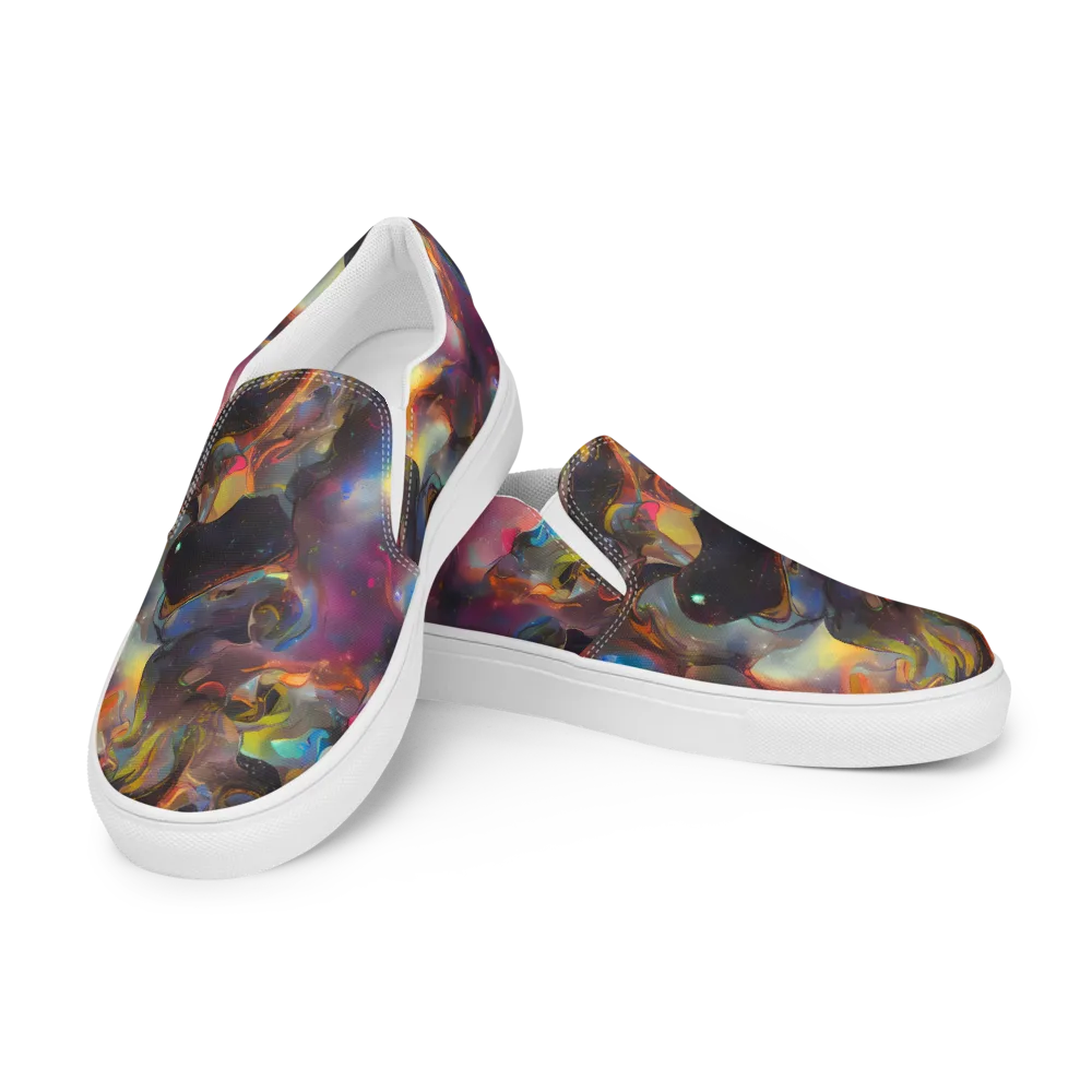 Cosmic Fusion on Men's Slip-On Canvas Shoes — Left Front