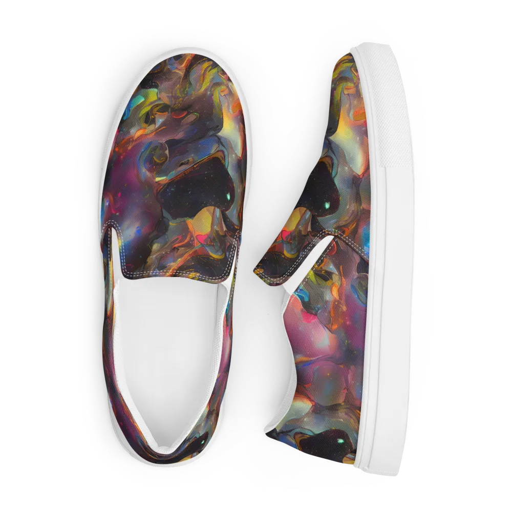 Cosmic Fusion on Men's Slip-On Canvas Shoes — Front