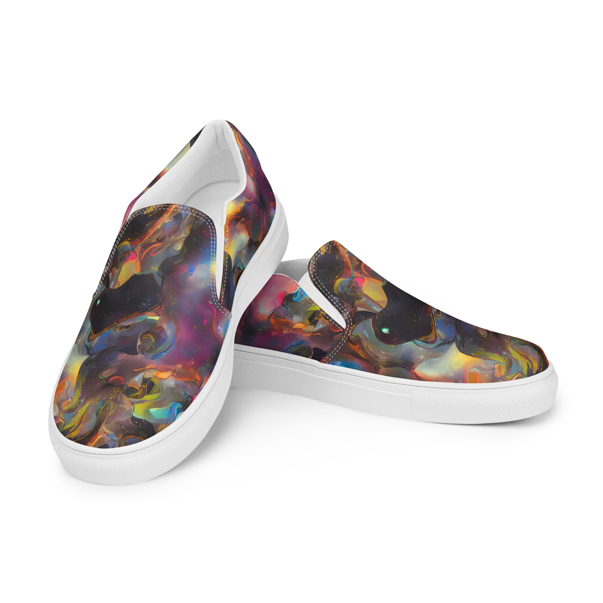 Cosmic Fusion on Women's Slip-On Canvas Shoes — Left Front