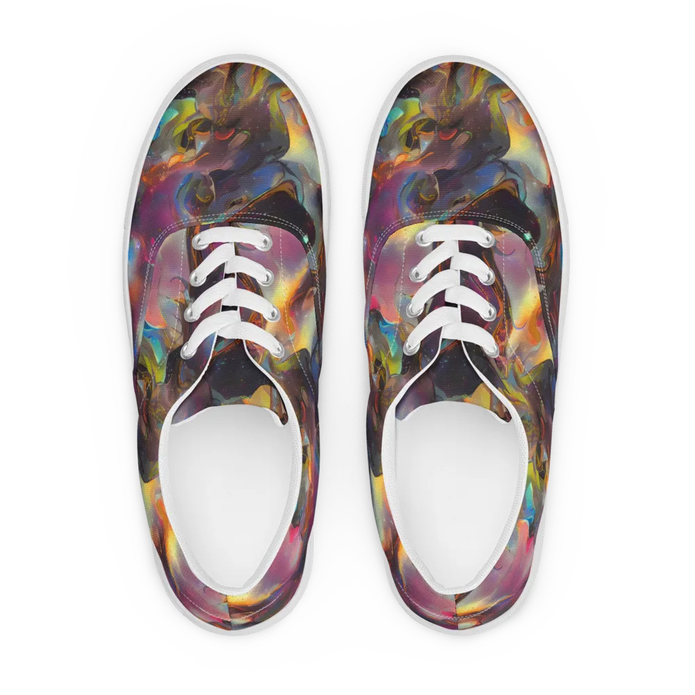 Cosmic Fusion on Men's Lace-Up Canvas Shoes — Front
