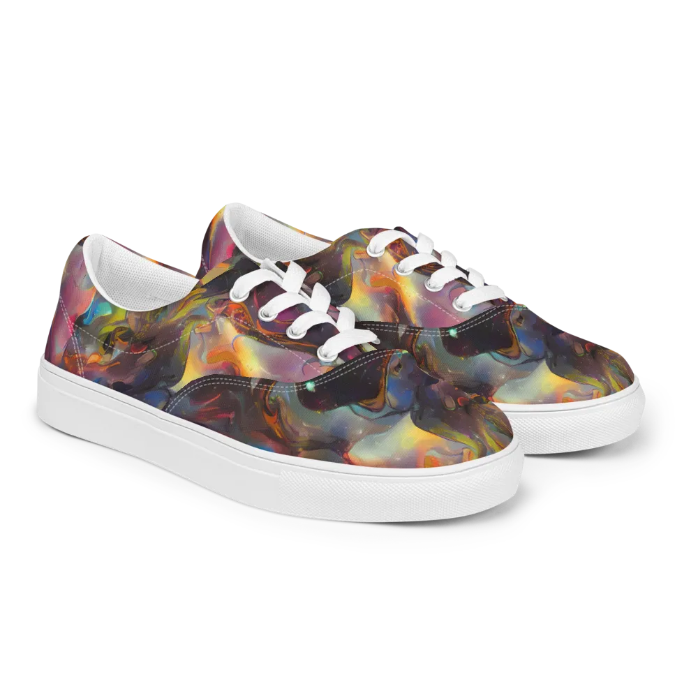 Cosmic Fusion on Men's Lace-Up Canvas Shoes — Right Front