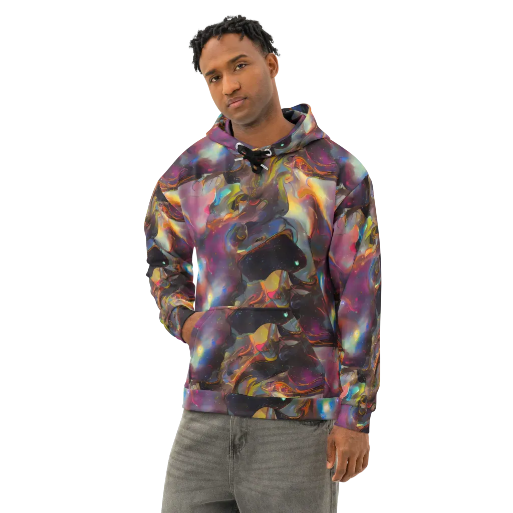 Cosmic Fusion on Cotton Hoodie — Left Front