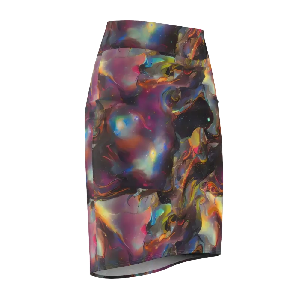Cosmic Fusion on Pencil Skirt — Front Side