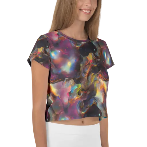 Cosmic Fusion on a Crop Tee