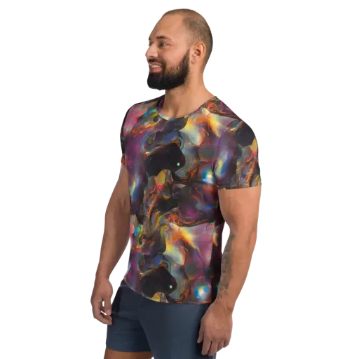 Cosmic Fusion on a Men's Athletic T-Shirt