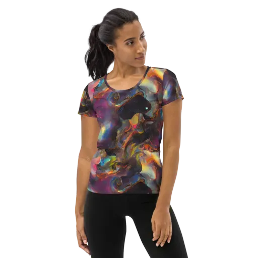 Cosmic Fusion on a Women's Athletic T-Shirt