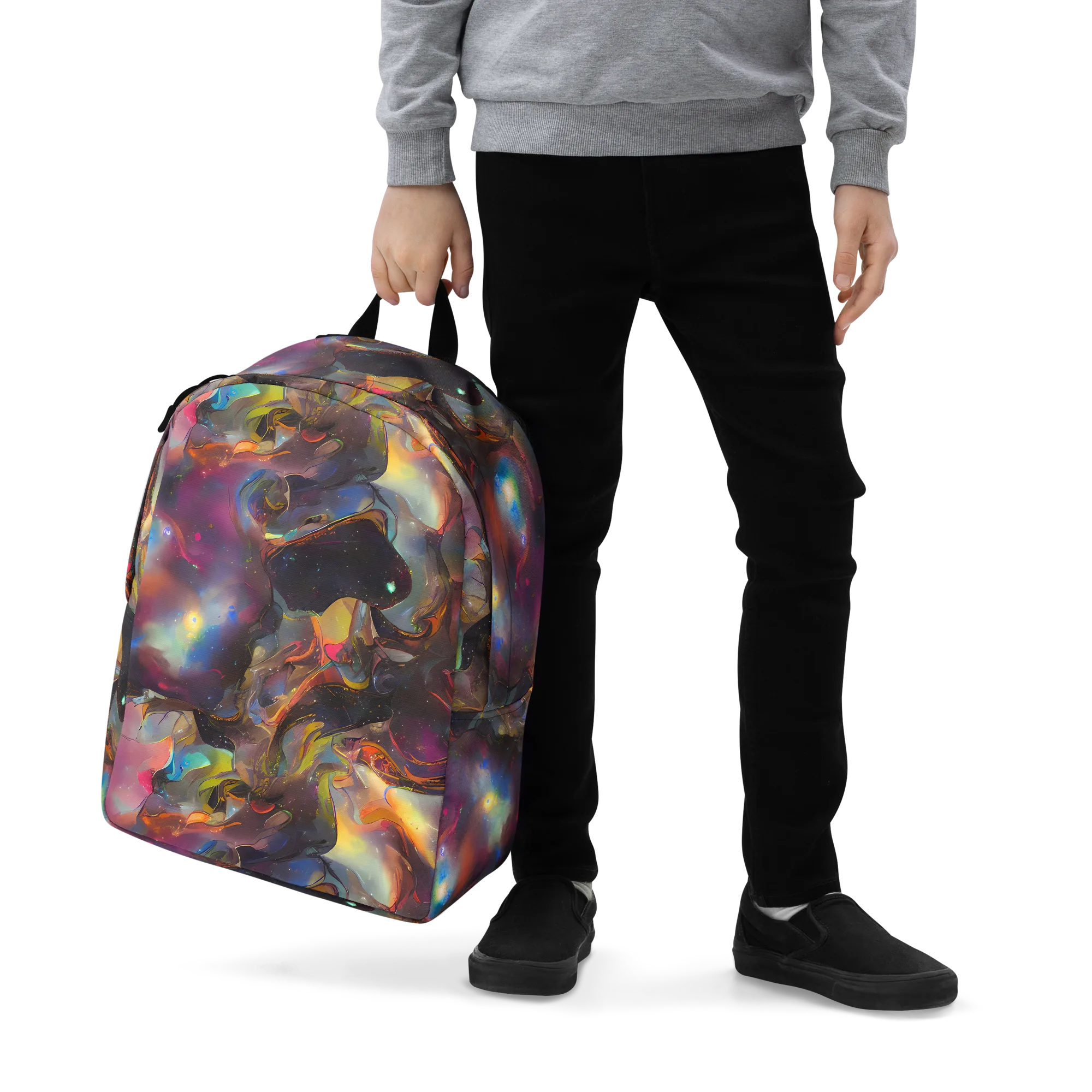 Cosmic Fusion on Minimalist Backpack — Zoomed-in