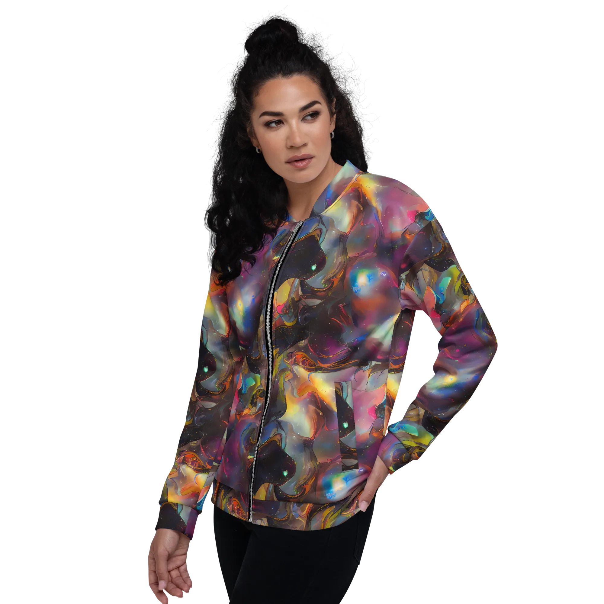 Cosmic Fusion on Bomber Jacket — Left
