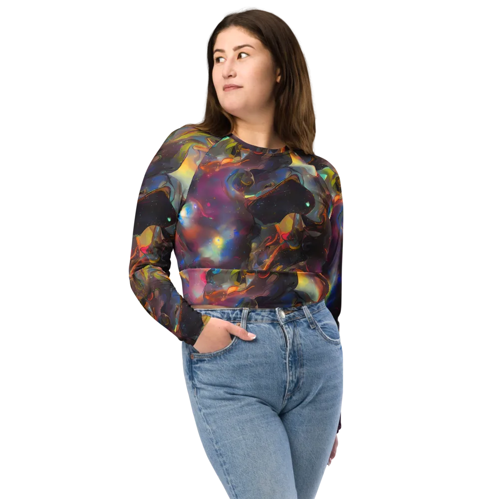 Cosmic Fusion on Long Sleeve Crop Top — Front
