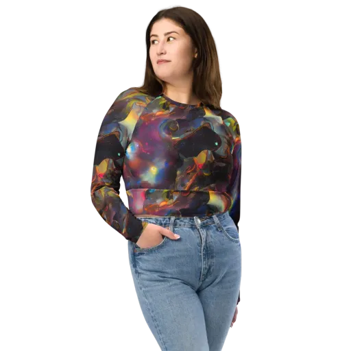 Cosmic Fusion on a Long Sleeve Crop Top