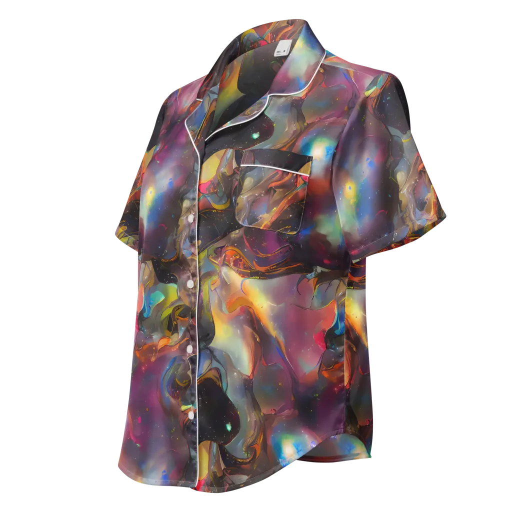 Cosmic Fusion on Women's Short Sleeve Pajama Top — Left Front
