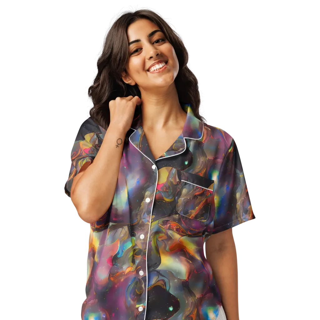 Cosmic Fusion on Women's Short Sleeve Pajama Top — Front