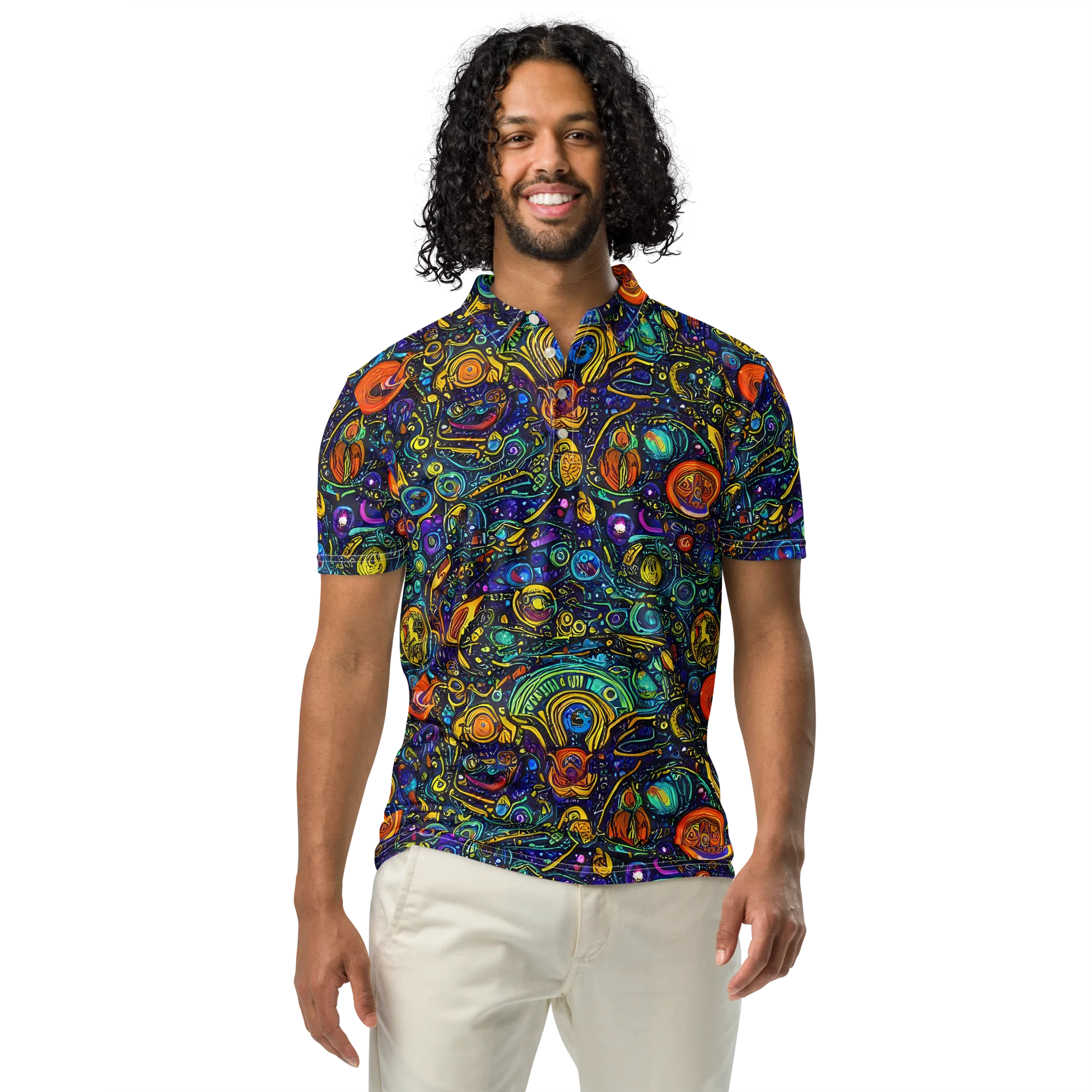 Vasnetsov Vortex on Men's Slim Fit Polo Shirt — Front