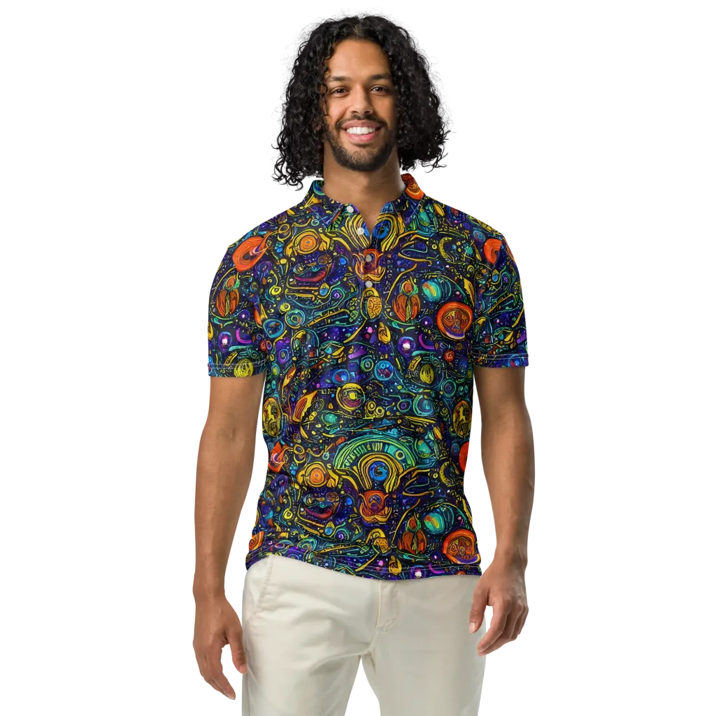 Vasnetsov Vortex on Men's Slim Fit Polo Shirt — Front