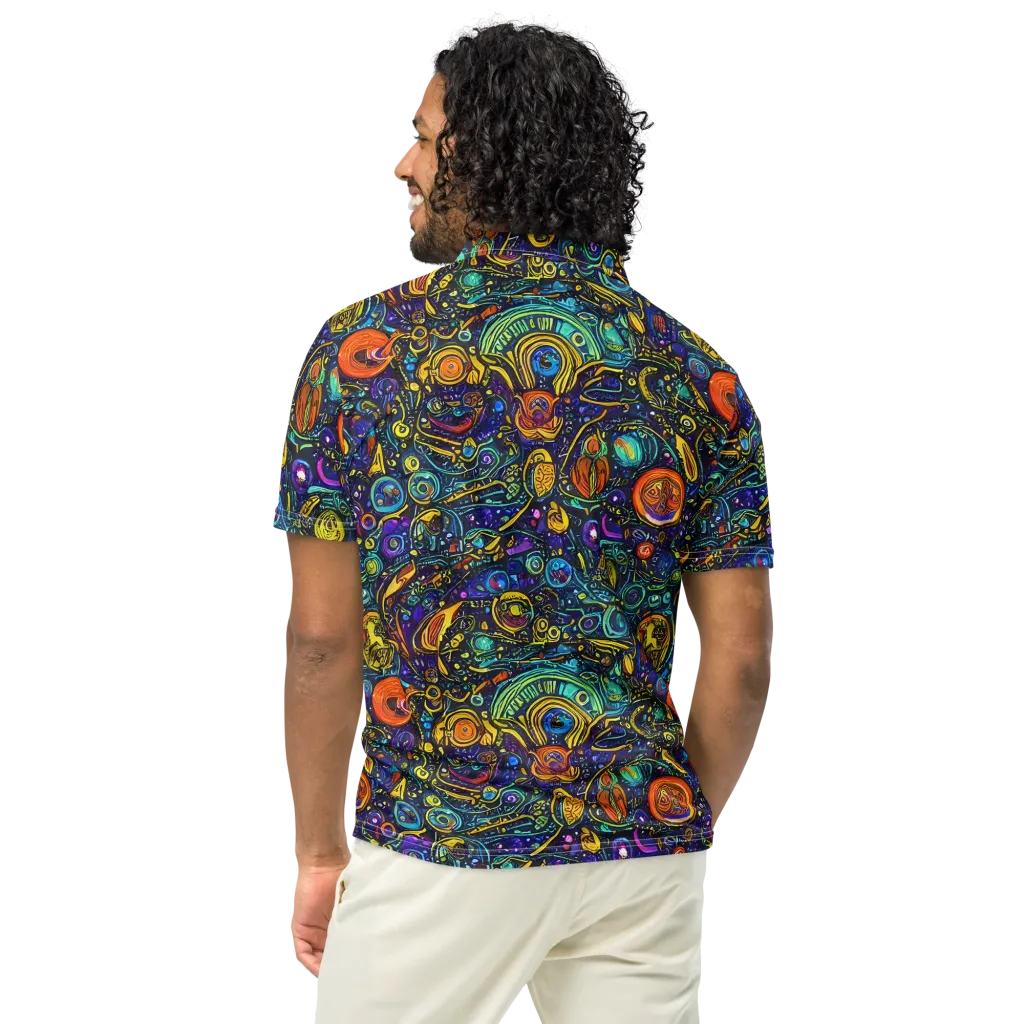 Vasnetsov Vortex on Men's Slim Fit Polo Shirt — Back
