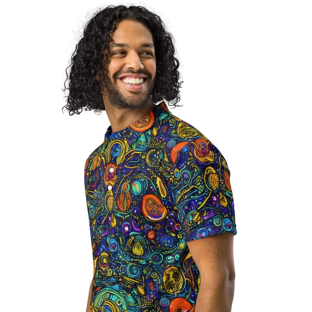 Vasnetsov Vortex on Men's Slim Fit Polo Shirt — Left Front