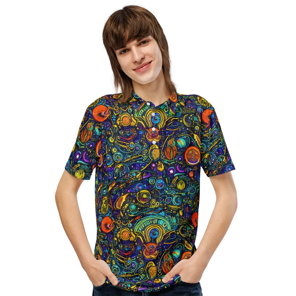 Vasnetsov Vortex on Men's Slim Fit Polo Shirt — Front