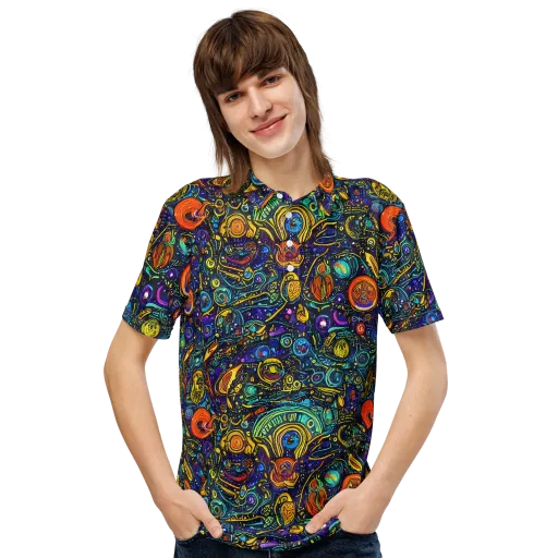 Vasnetsov Vortex on a Men's Slim Fit Polo Shirt