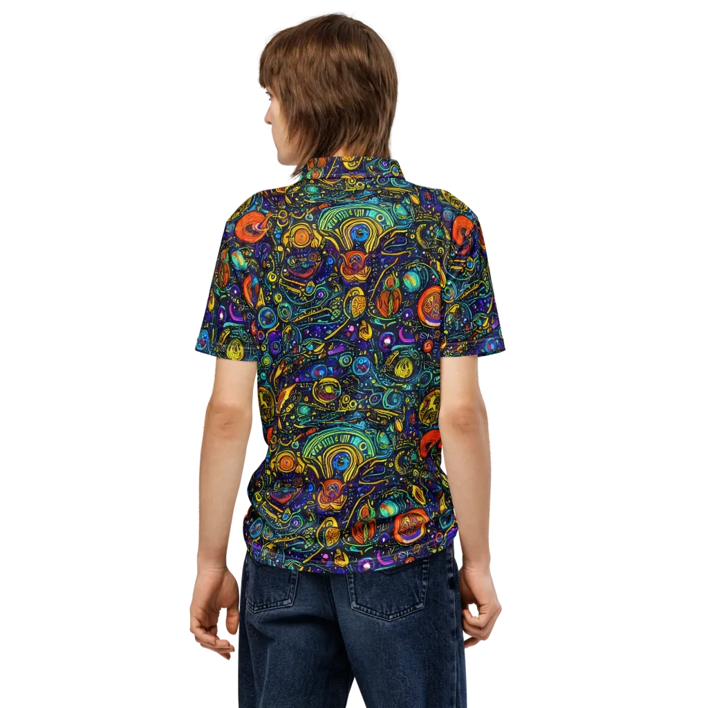 Vasnetsov Vortex on Men's Slim Fit Polo Shirt — Back