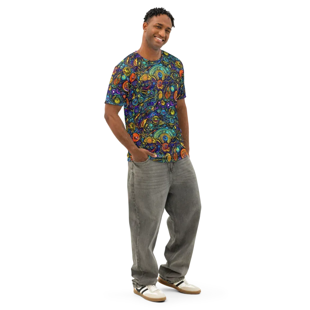 Vasnetsov Vortex on Men's Cotton Crew Neck T-Shirt — Right Front