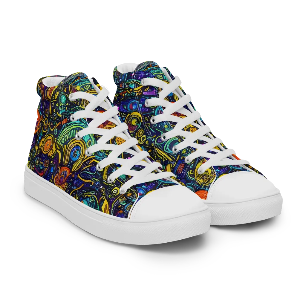 Vasnetsov Vortex on Men's High Top Canvas Shoes — Right Front