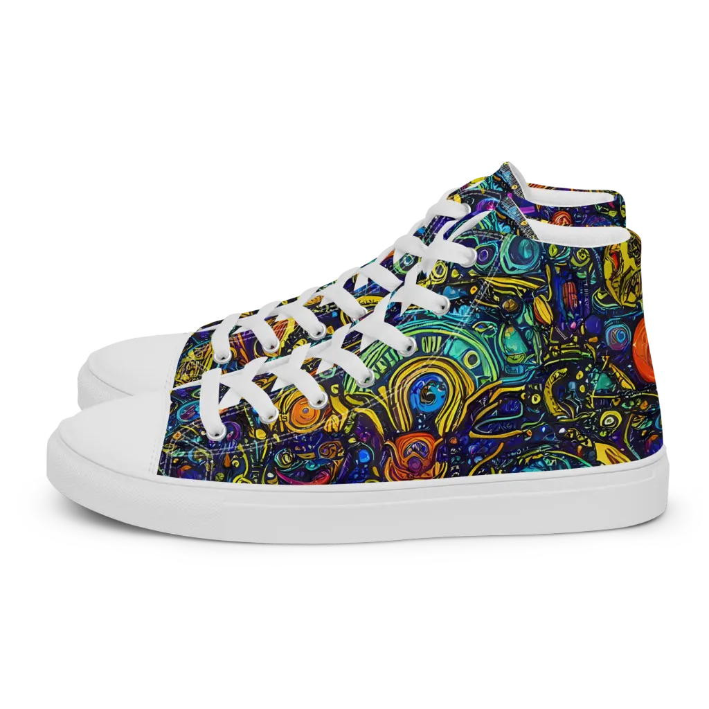 Vasnetsov Vortex on Men's High Top Canvas Shoes — Left