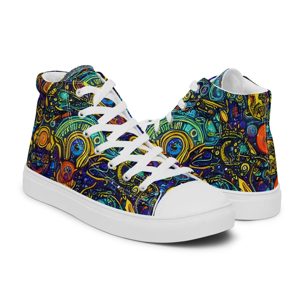 Vasnetsov Vortex on Men's High Top Canvas Shoes — Right