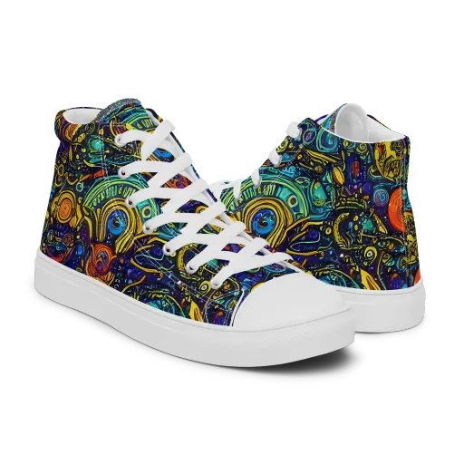 Vasnetsov Vortex on a Men's High Top Canvas Shoes