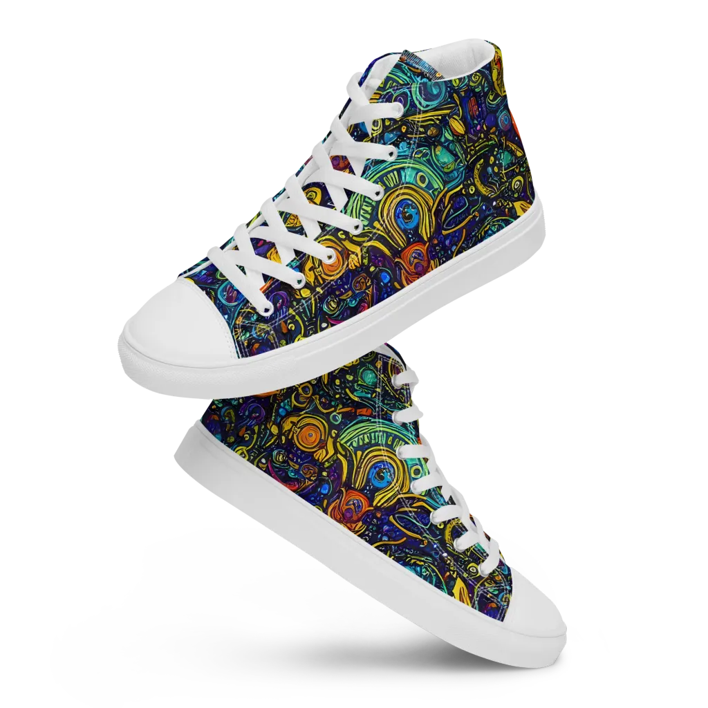 Vasnetsov Vortex on Men's High Top Canvas Shoes — Front