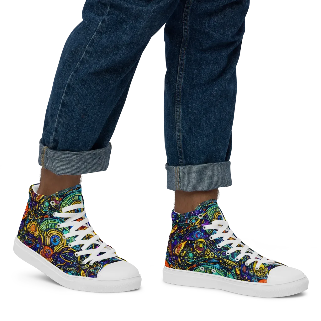 Vasnetsov Vortex on Men's High Top Canvas Shoes — Right