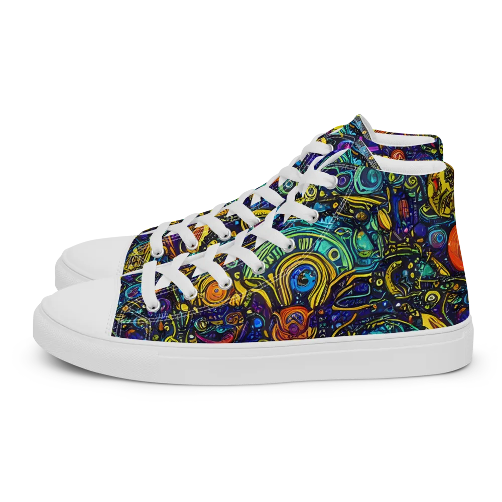 Vasnetsov Vortex on Women's High Top Canvas Shoes — Left