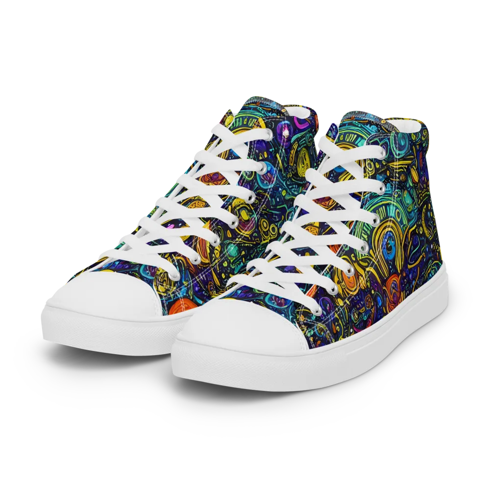 Vasnetsov Vortex on Women's High Top Canvas Shoes — Left Front