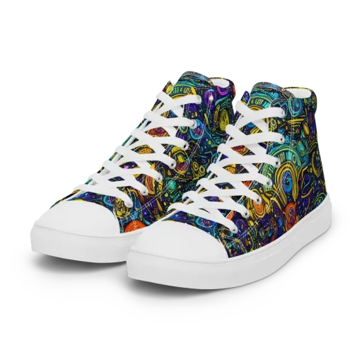 Vasnetsov Vortex on a Women's High Top Canvas Shoes