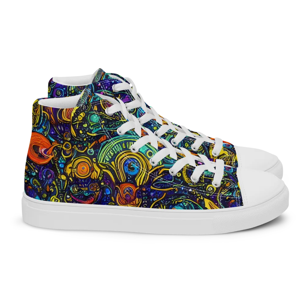 Vasnetsov Vortex on Women's High Top Canvas Shoes — Right