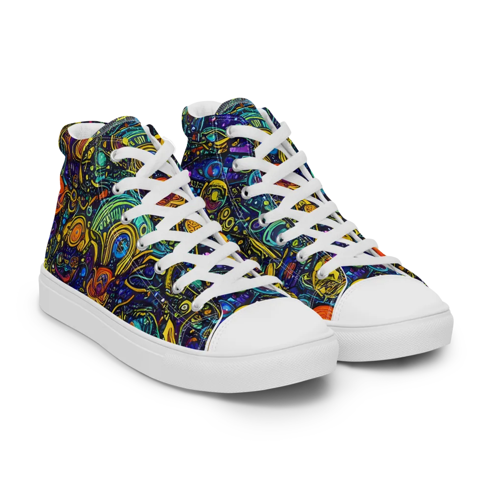 Vasnetsov Vortex on Women's High Top Canvas Shoes — Right Front
