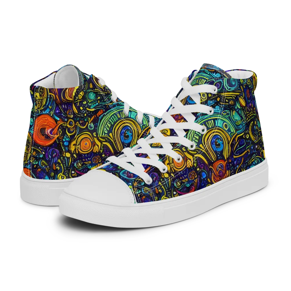 Vasnetsov Vortex on Women's High Top Canvas Shoes — Left