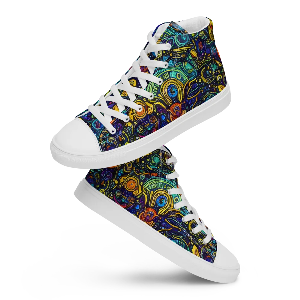 Vasnetsov Vortex on Women's High Top Canvas Shoes — Front