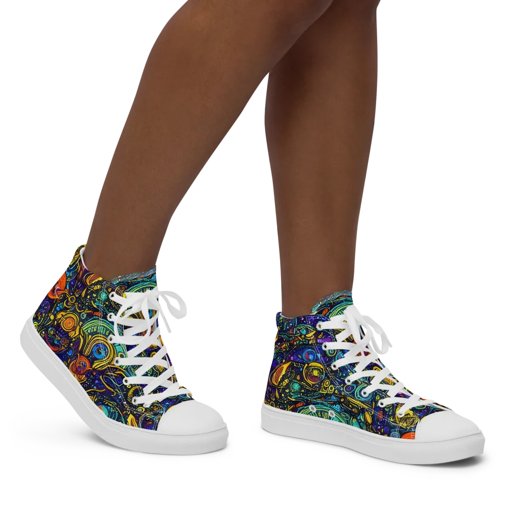 Vasnetsov Vortex on Women's High Top Canvas Shoes — Right