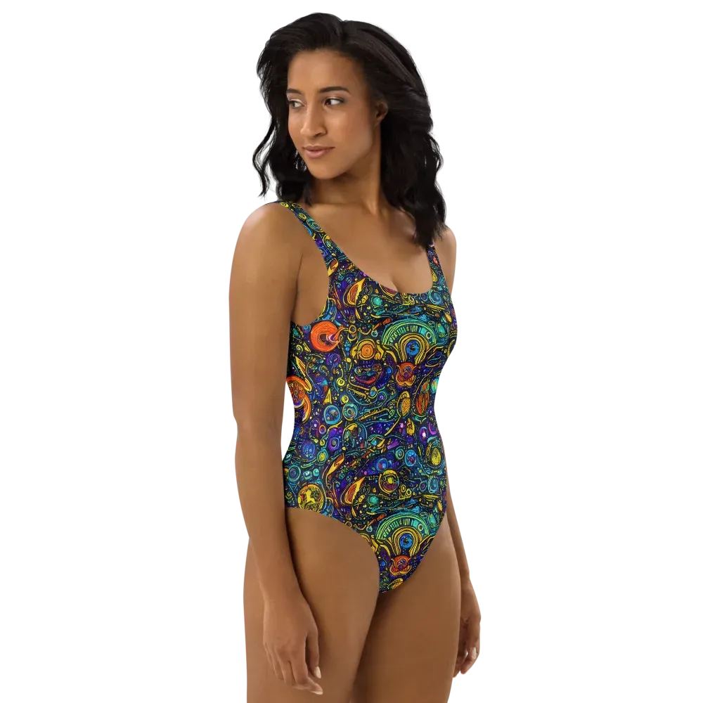 Vasnetsov Vortex on One-Piece Swimsuit — Right