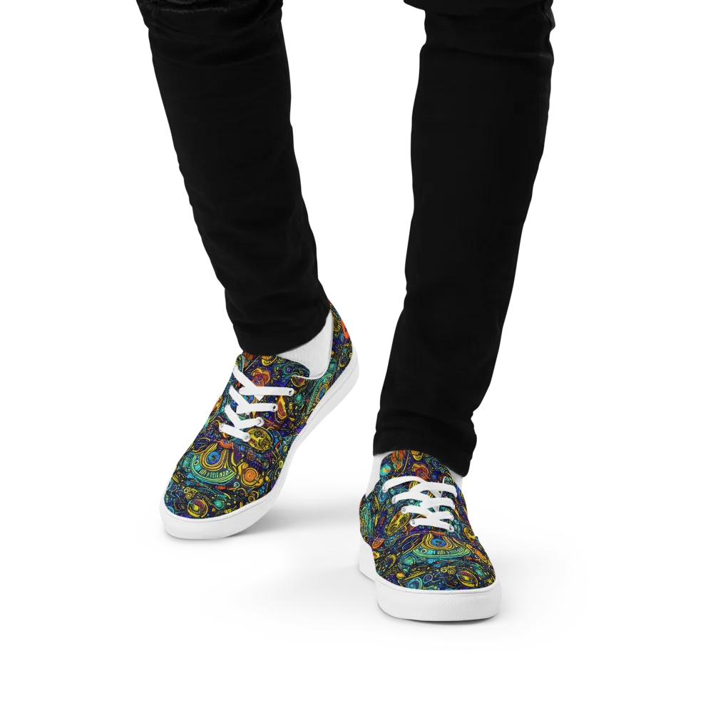 Vasnetsov Vortex on Men's Lace-Up Canvas Shoes — Front