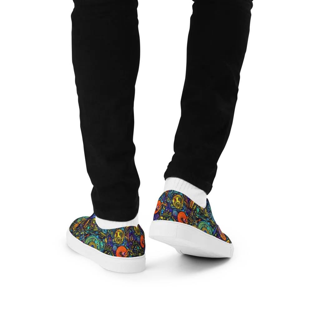 Vasnetsov Vortex on Men's Lace-Up Canvas Shoes — Back