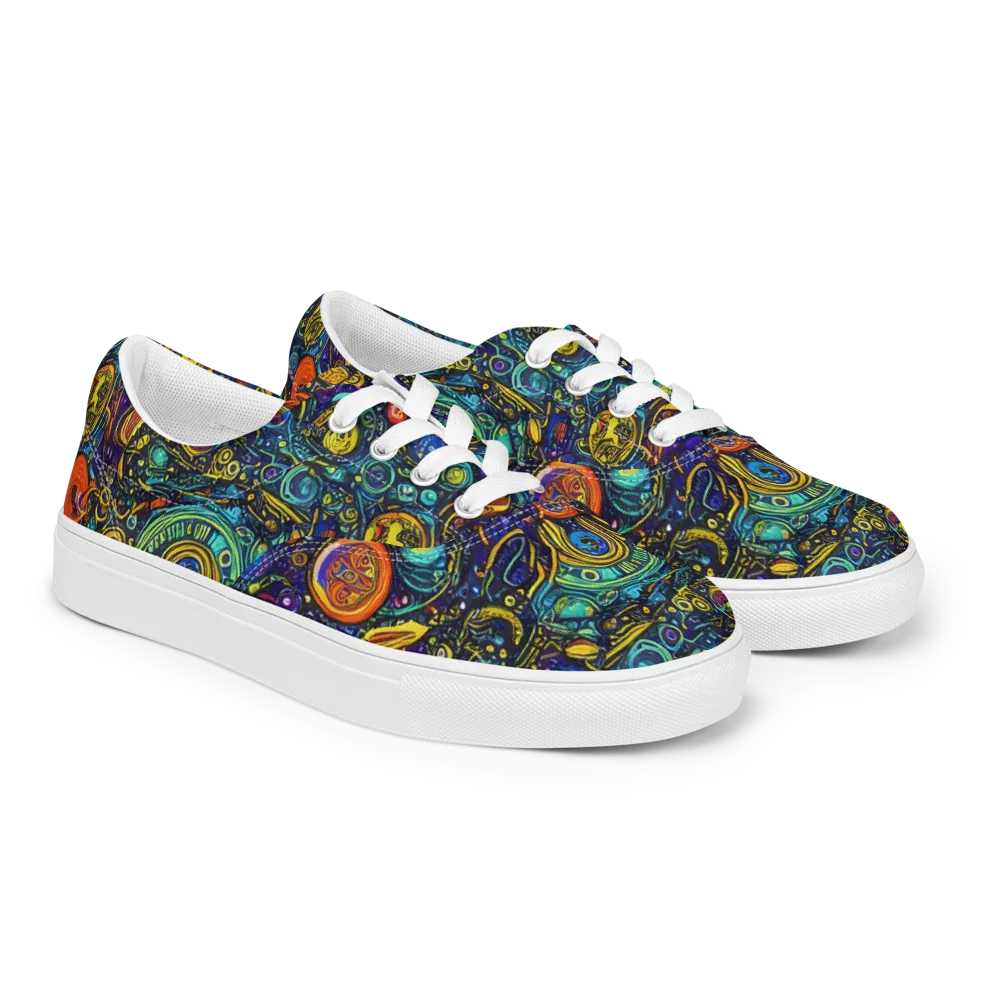 Vasnetsov Vortex on Men's Lace-Up Canvas Shoes — Right Front