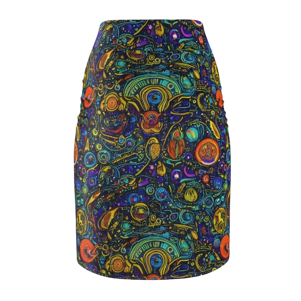 Vasnetsov Vortex on Pencil Skirt — Back