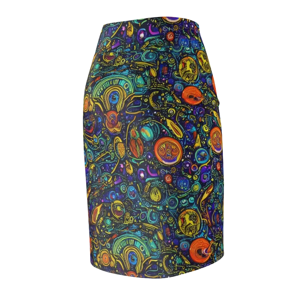 Vasnetsov Vortex on Pencil Skirt — Back Side