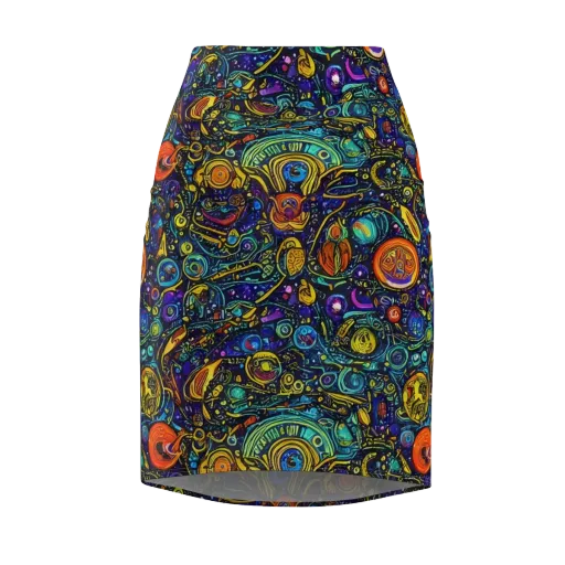 Vasnetsov Vortex on a Pencil Skirt