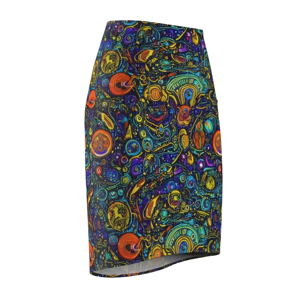 Vasnetsov Vortex on Pencil Skirt — Front Side