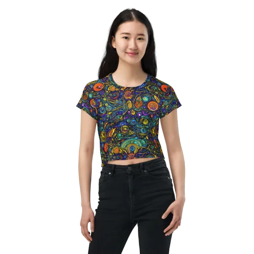 Vasnetsov Vortex on a Crop Tee