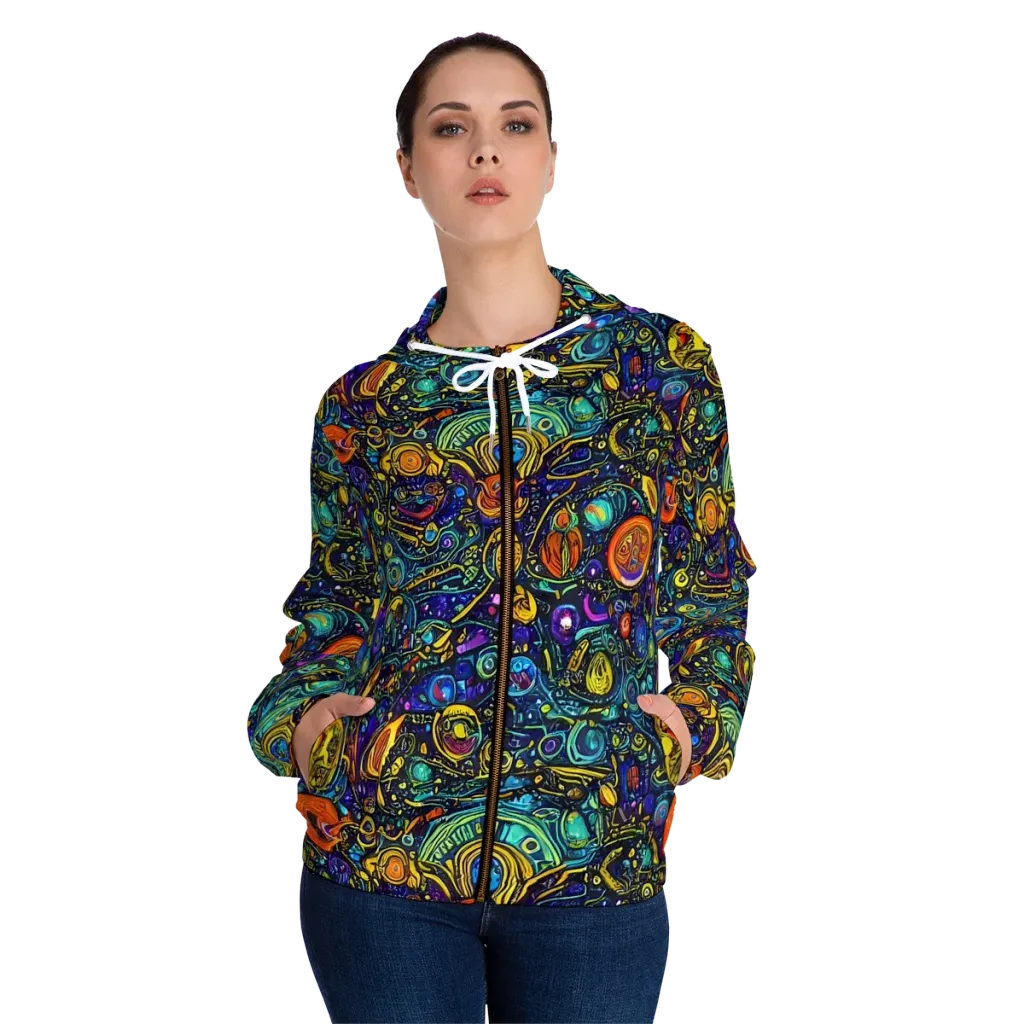 Vasnetsov Vortex on Women's Full-Zip Hoodie — Front On Person