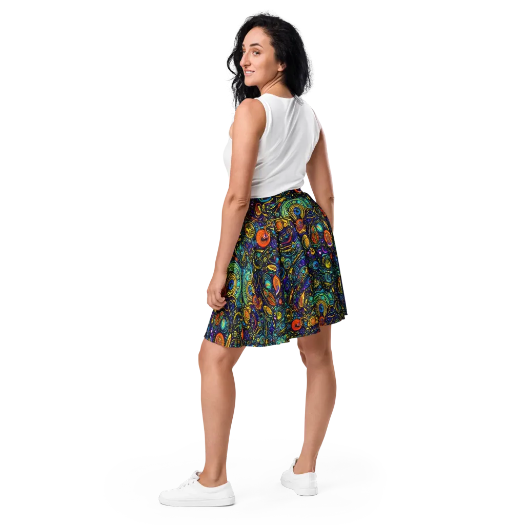 Vasnetsov Vortex on Skater Skirt — Back